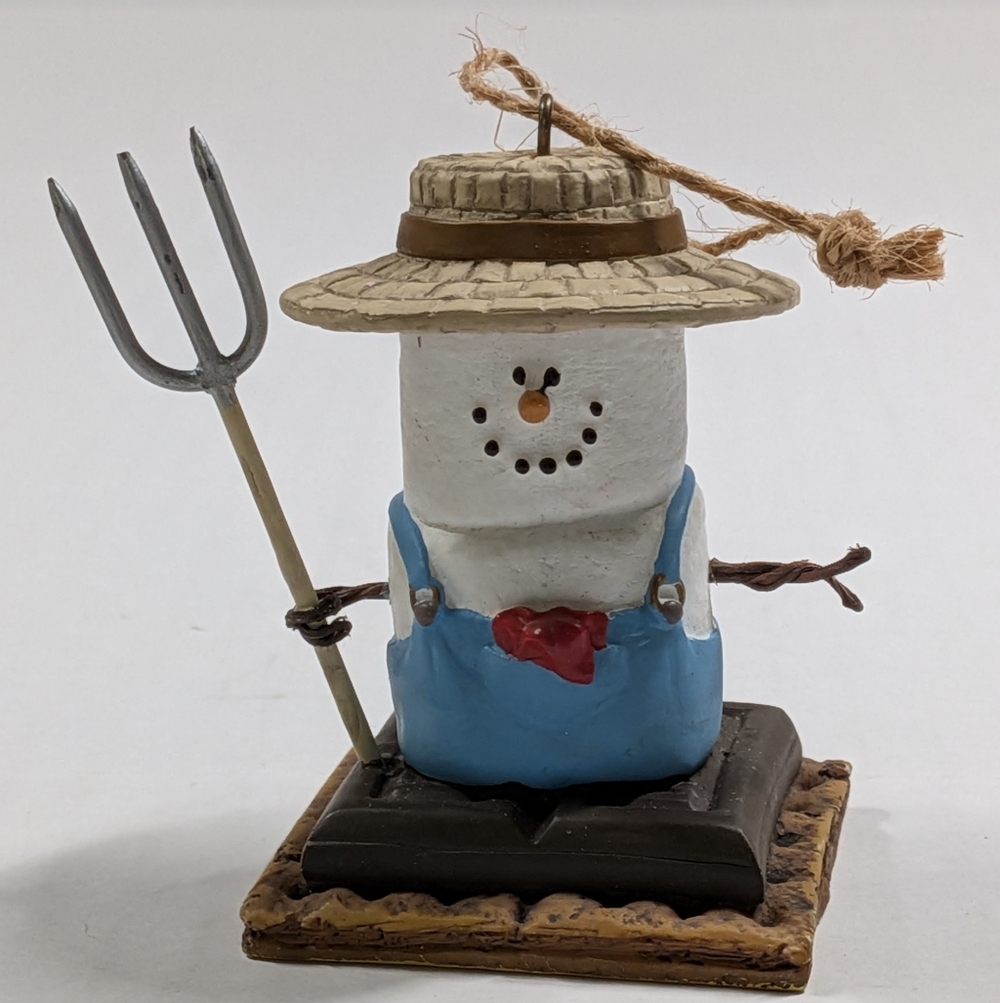 The Original S'mores Ornament Farmer With Pitchfork